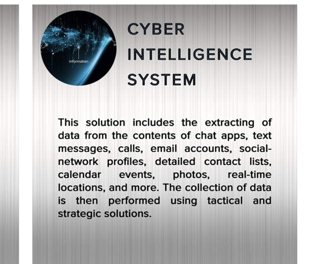 Screenshot from an archived version of the Ataka website that describes their cyber intelligence system.