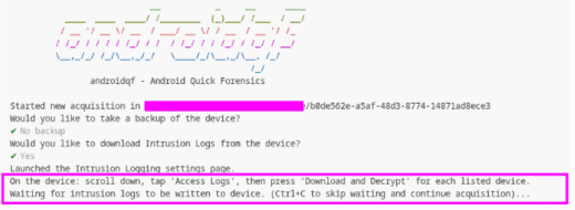 Android Intrusion Logging as a new source of data for consensual ...